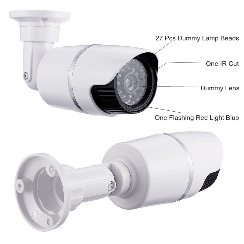 Dummy Simulation Surveillance Camera System Security CCTV Dome Indoor Outdoor with1 LED Light