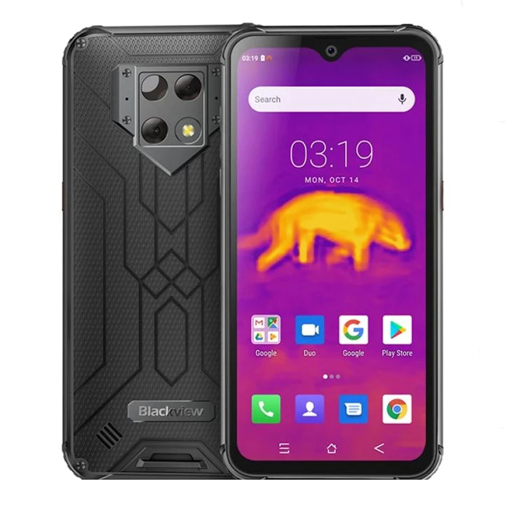Blackview BV9800 Pro Global Bands IP68/IP69K Waterproof NFC 6580mAh 6.3 inch Android 9 Thermal Imaging Camera 48MP 6GB 128GB Helio P70 Octa Core 4G Smartphone - Black