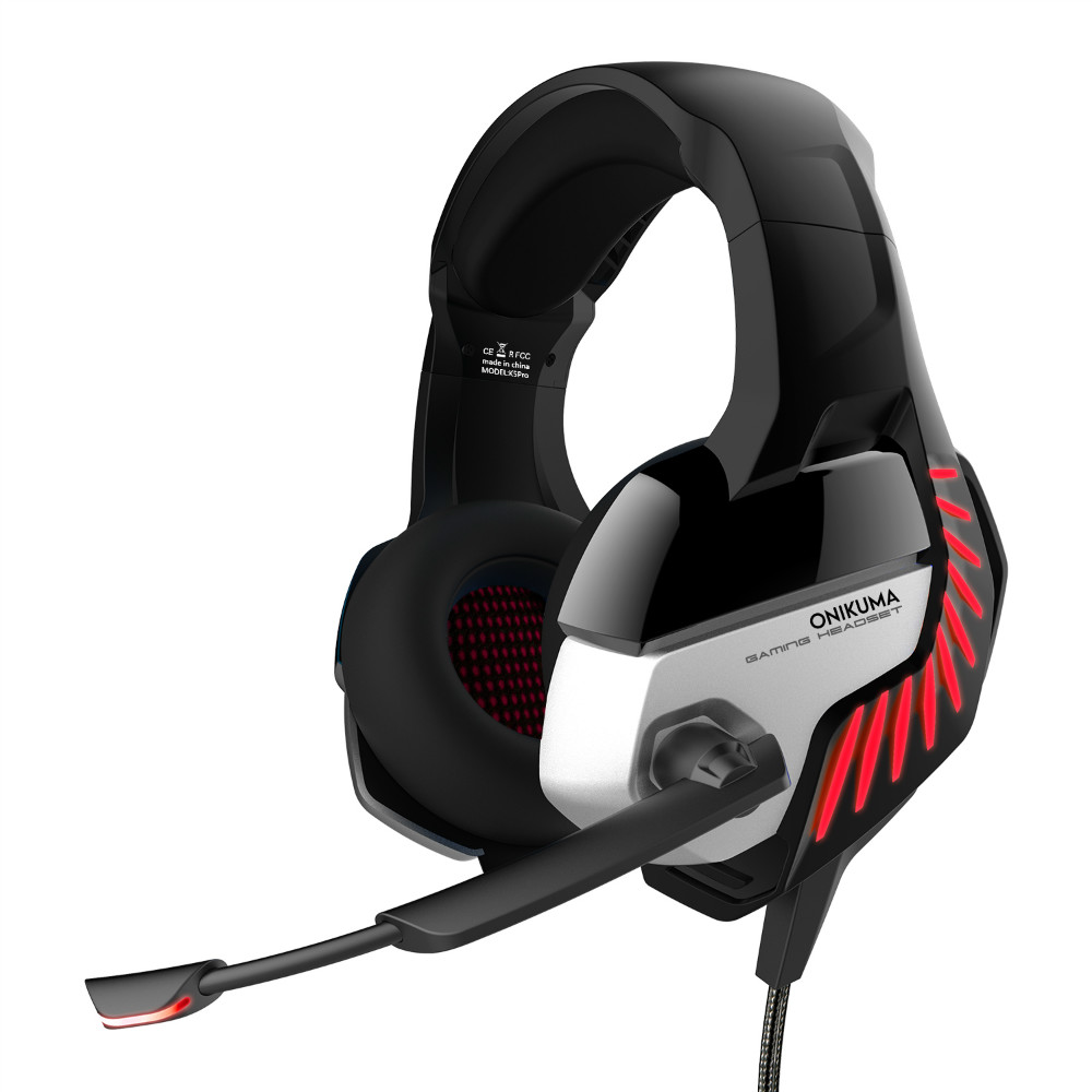 ONIKUMA K5 PRO LED Surround Gaming Headphone with Microphone for PS4 / PC - Red